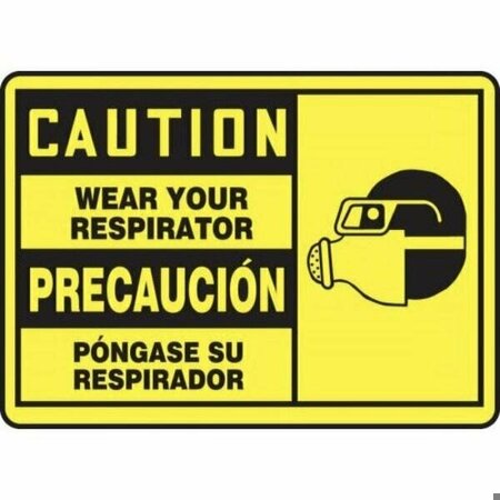 BILINGUAL OSHA CAUTION SAFETY SIGN SBMPPE410MXL